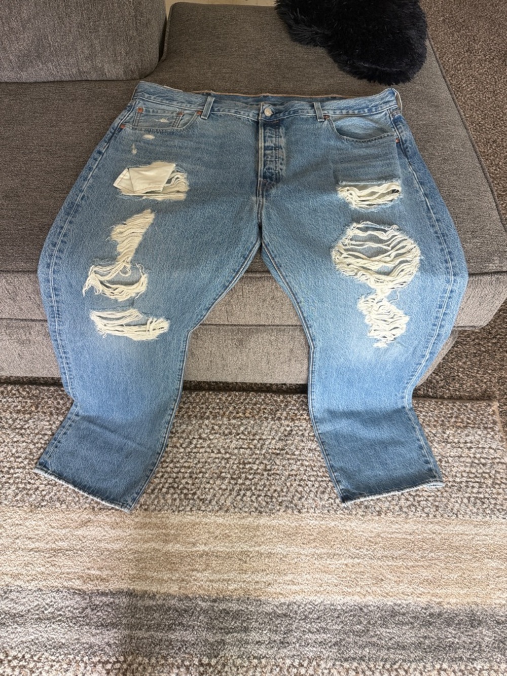 Levi's Light Blue Distressed Relaxed Jeans